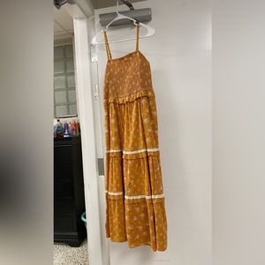 Women’s Universal Thread Tiered Sleeveless Maxi Dress Orange Floral S